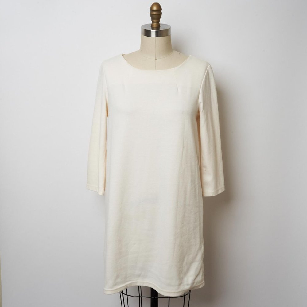 H&M Cream Long Sleeve Knit Shift Dress Size S